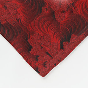 Red Flowers in 3D , Artdeco Fleece Blanket
