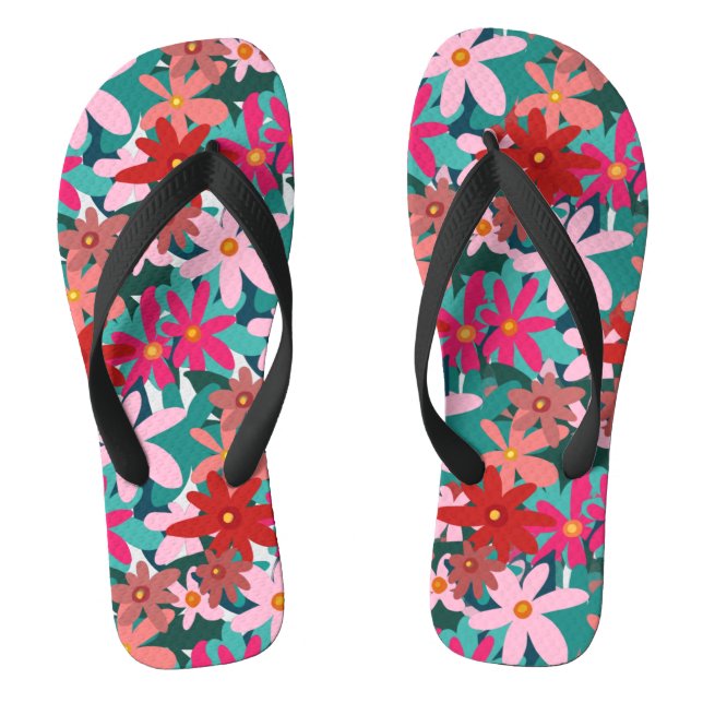 RED FLOWERS JANDALS (Footbed)