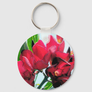 Red Flowers Key Ring