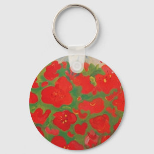 Red Flowers Keychain