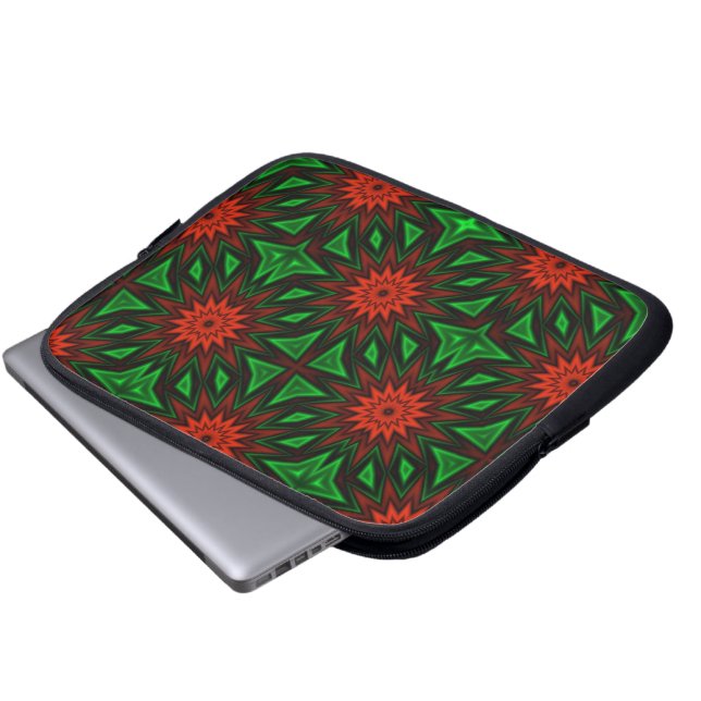 Red Flowers Laptop Sleeve (Front Bottom)