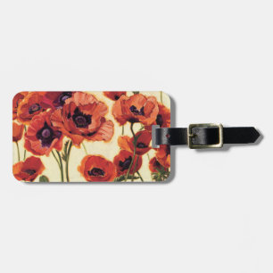 Red Flowers Luggage Tag