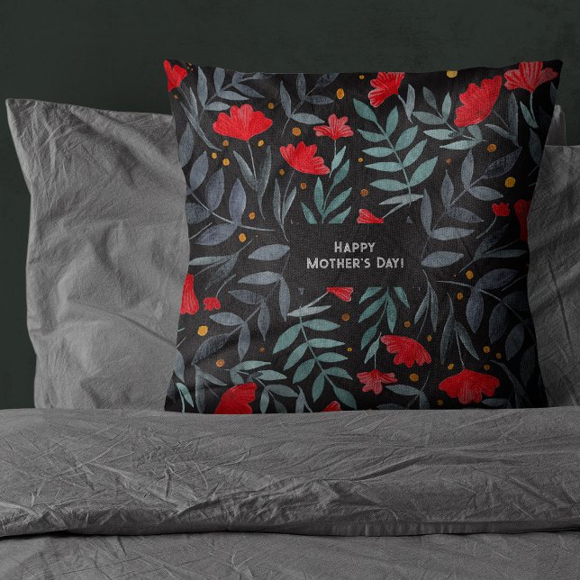 Red Flowers Magical Garden Mother's Day Cushion (Creator Uploaded)