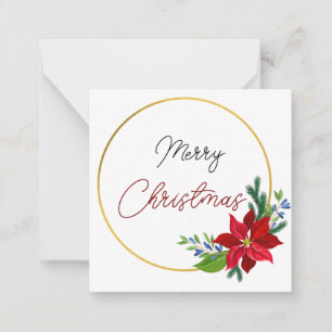 Red flowers merry luxury christmas card