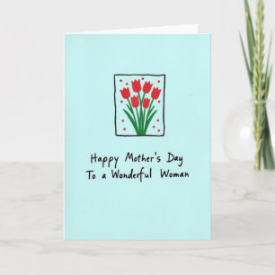Red Flowers Mothers Love Card