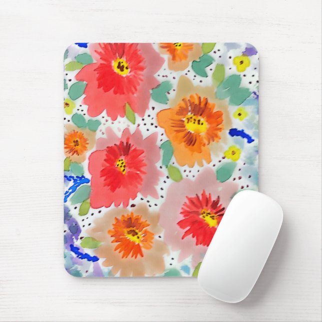 Red flowers  mouse pad (With Mouse)
