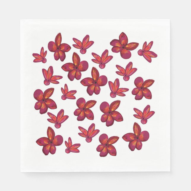 Red flowers napkin (Front)