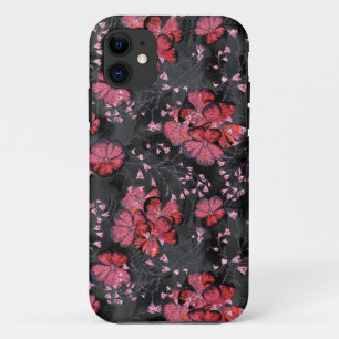 Red flowers on a black-grey background. Case-Mate iPhone case
