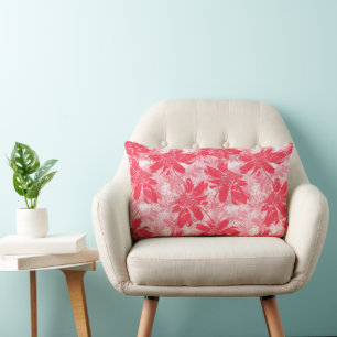 Red flowers on white. lumbar cushion