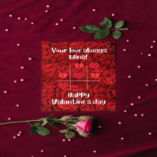 Red flowers our love Valantine's day Thank You Car Card