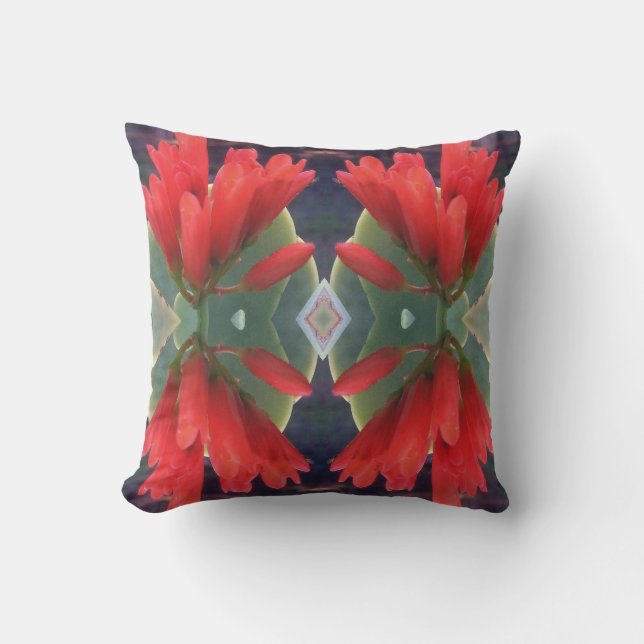 Red Flowers Pattern Outdoor Cushion (Front)