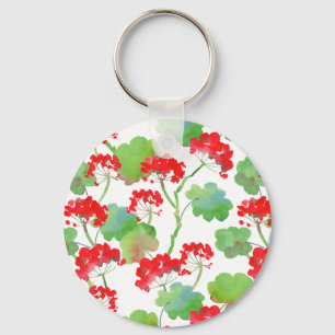 Red flowers (Pelargonium) Key Ring