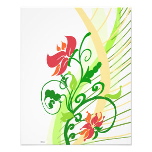 Red flowers photo print