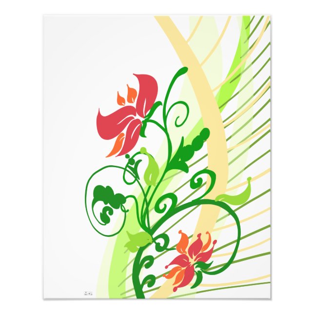 Red flowers photo print (Front)