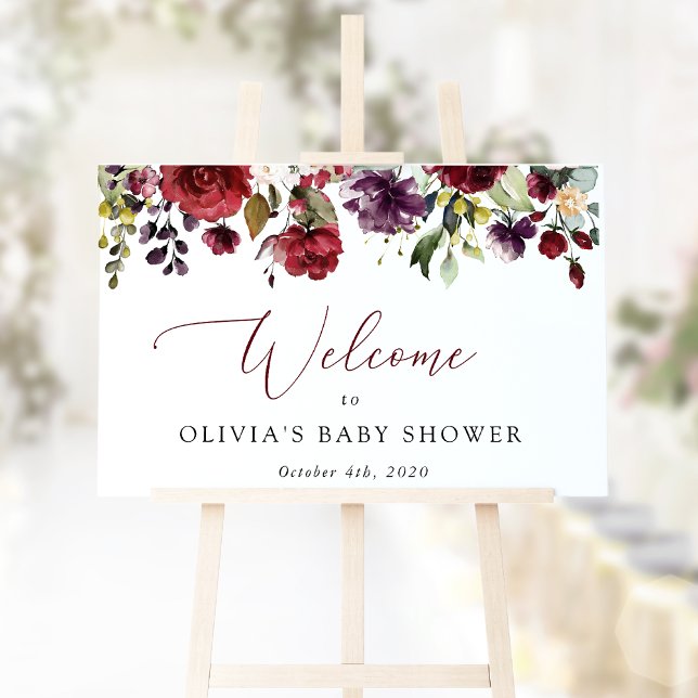 Red Flowers, Pink Flowers, Baby Shower Welcome Poster (Creator Uploaded)