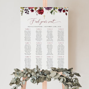 Red Flowers, Pink Flowers, Baptism Seating Chart