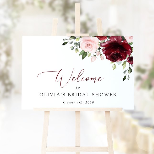 Red Flowers, Pink Flowers, Bridal Shower Welcome  Poster (Creator Uploaded)