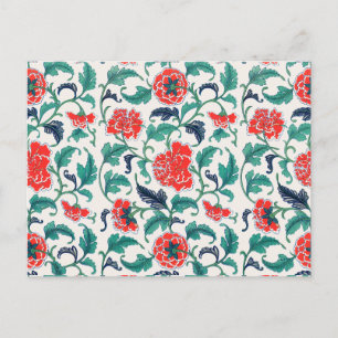 Red flowers postcard