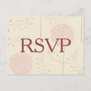 Red Flowers RSVP Invitation Postcard