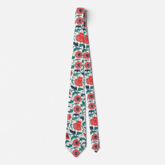 Red flowers tie (Front)