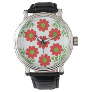 red flowers watch
