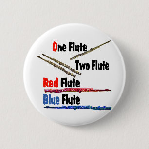 Red Flute Blue Flute 6 Cm Round Badge