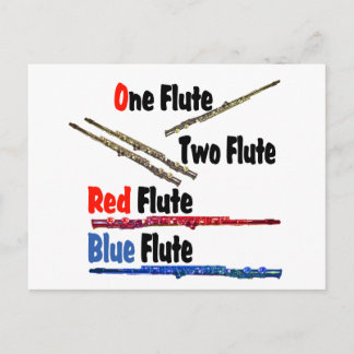 Red Flute Blue Flute Postcard