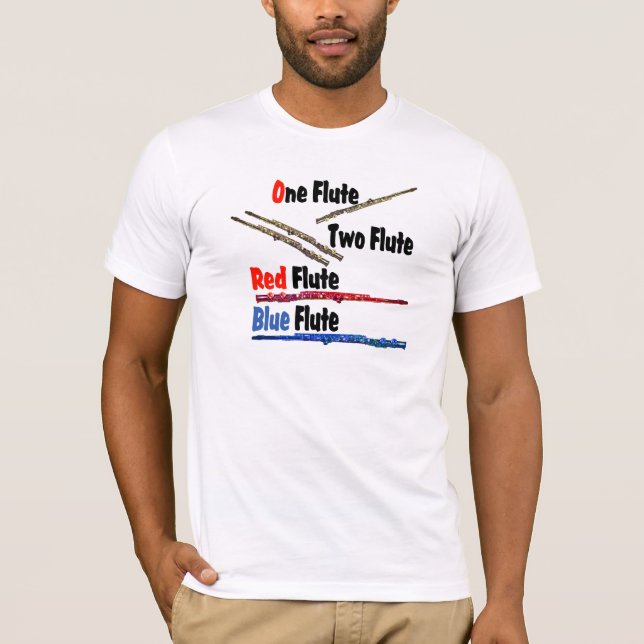 Red Flute Blue Flute T-Shirt (Front)