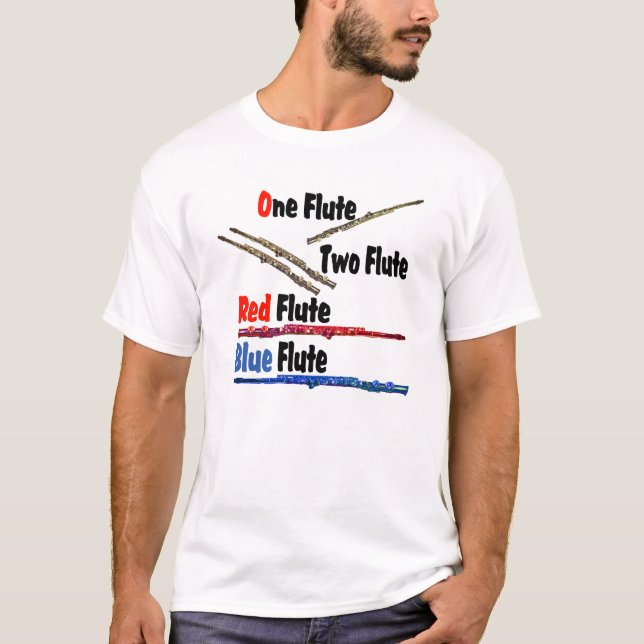 Red Flute Blue Flute T-Shirt (Front)