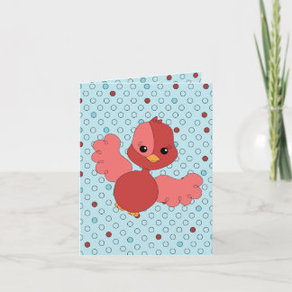 Red Flutter Bird Card