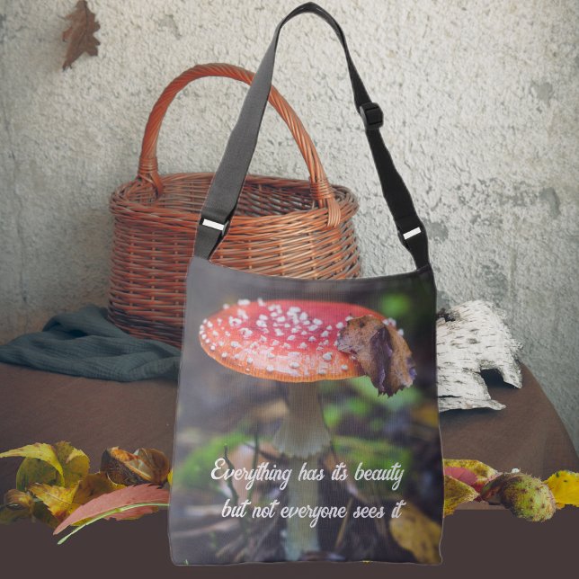 Red Fly Agaric Mushroom in the Forest Crossbody Bag (Creator Uploaded)