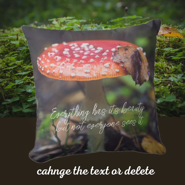 Red Fly Agaric Mushroom in the Forest Cushion (Creator Uploaded)