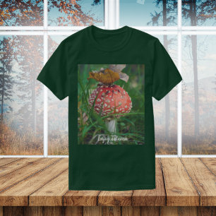 Red fly agaric mushroom with green grass  T-Shirt