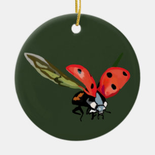 Red Flying Ladybird Ceramic Tree Decoration