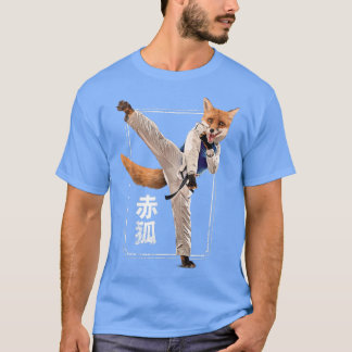 Red Fo Doing Karate Funny Animal Marital Arts  T-Shirt