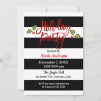 Red Foil Sleek Shine Modern Script Holiday Party