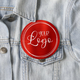 Red Foil Your Business Logo Huge 10 Cm Round Badge