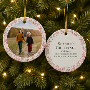 Red Foliage Photo Christmas Keepsake Ceramic Tree Decoration