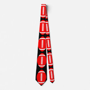 Red Football Coach or Player Formal Party or Event Tie