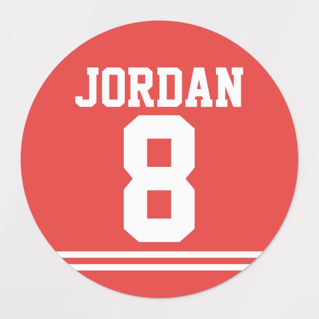 Red Football Jersey - Sports Theme Birthday Party  (Design 1)