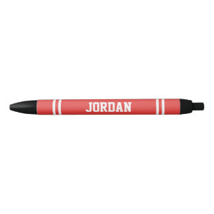 Red Football Jersey with Custom Name Black Ink Pen