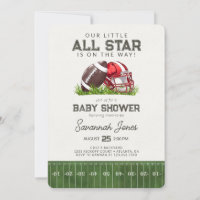 Red Football Little All Star Baller Baby Shower