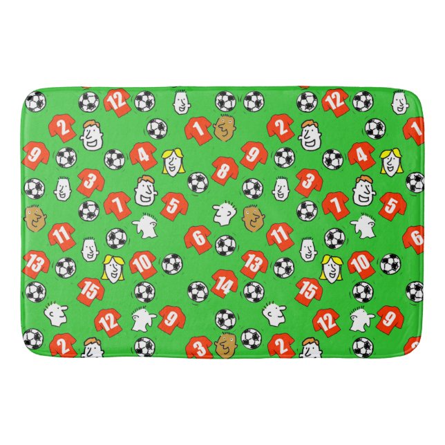 Red football shirts bath mat (Front)