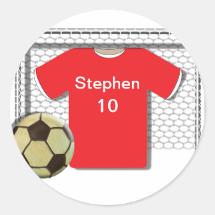 Red Football Soccer Personalised Sticker