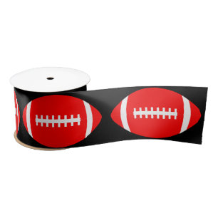 Red Football Team Players and Coaches Sports Party Satin Ribbon