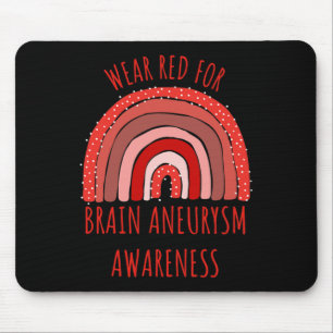 Red For Brain Aneurysm Awareness Brain Aneurysm Mouse Pad