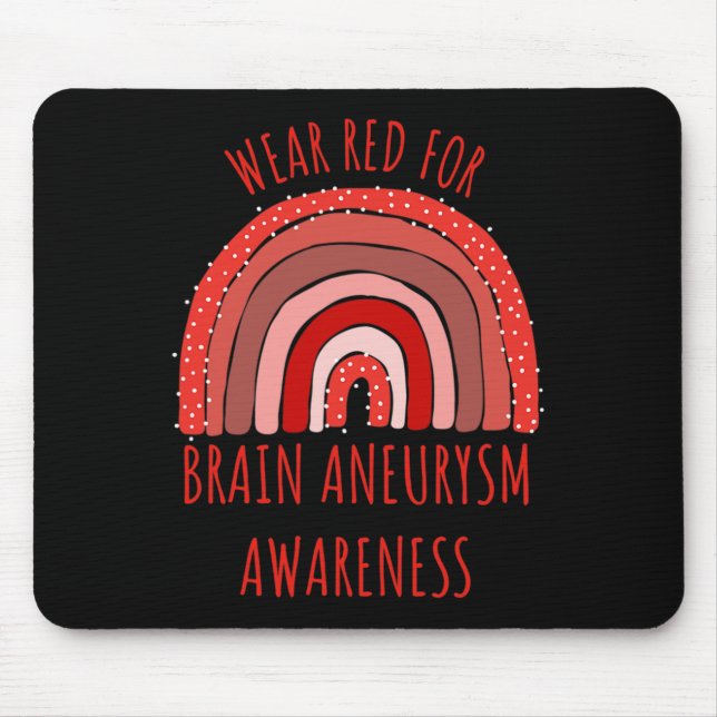 Red For Brain Aneurysm Awareness Brain Aneurysm  Mouse Pad (Front)