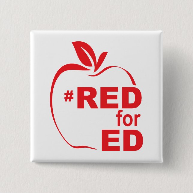 Red for Ed 15 Cm Square Badge (Front)