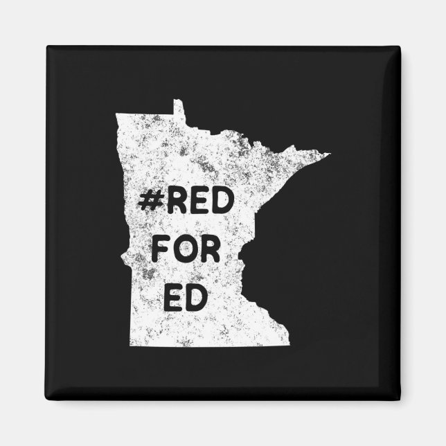 Red For Ed Minnesota Teacher Public Education For  Magnet (Front)