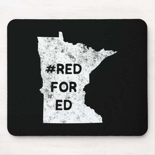 Red For Ed Minnesota Teacher Public Education For  Mouse Pad (Front)